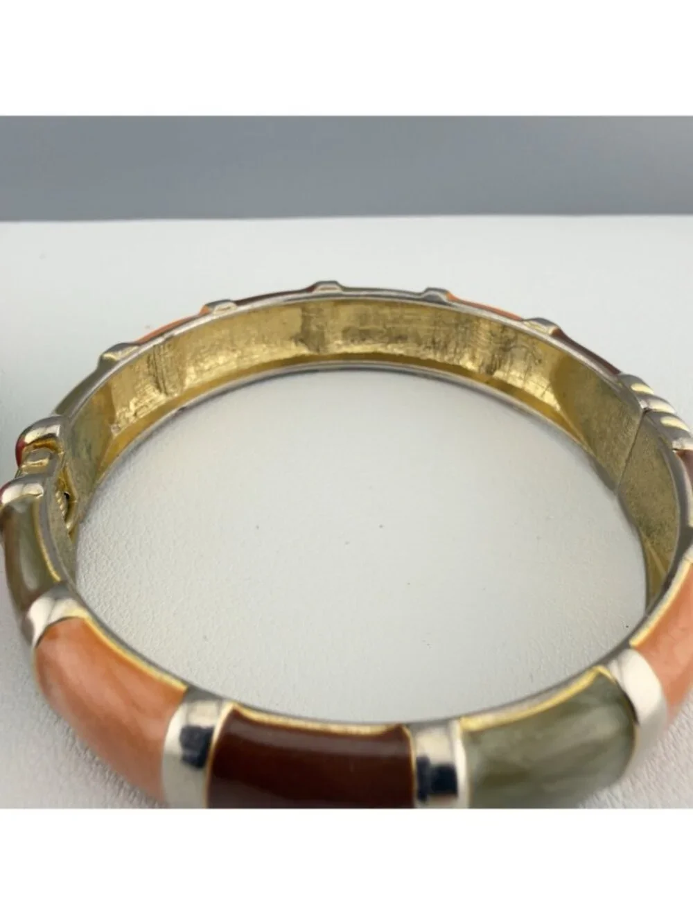 Vintage Enameled Hinged Clamper Bangle Bracelet Set Of 2 Colorful